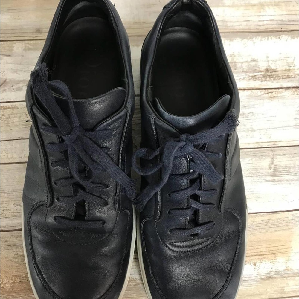 DIOR HOMME NAVY LEATHER LOW-TOP SNEAKERS 43.5 - Picture 8 of 11